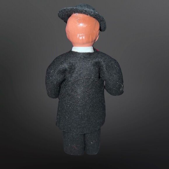 Vintage Mid Century Cellioud Boy Doll Felt Clothing Strung Arms and Legs B3 - Picture 2 of 3